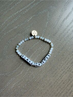 Little words project White and Gold 'CLASS OF 2022' Beaded Bracelet
